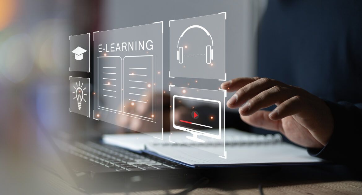 Online education training and e learning webinar on internet