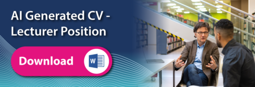 AI generated CV template for Lecturer position