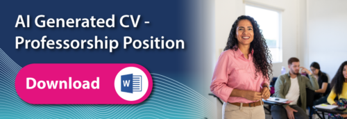 AI generated CV template for Professorship position